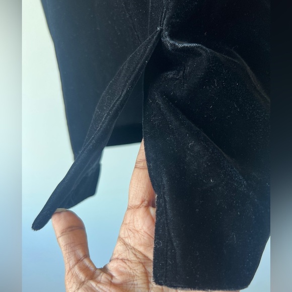 Karin Steven Petites Black Velvet Dress With Back Slit In Size 8 - Picture 9 of 9